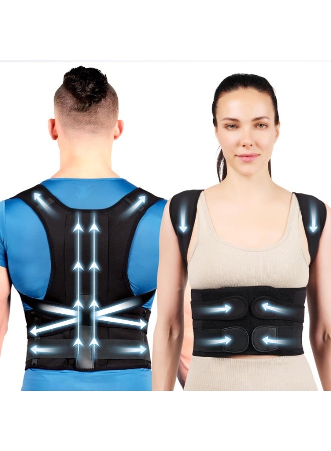 Original Anti-Bacterial Back Brace Posture Corrector for Men & Women, High-Elasticity Upper & Lower Back Support, Breathable Lightweight Spine Straightener - Adjustable Free Size - Image 1